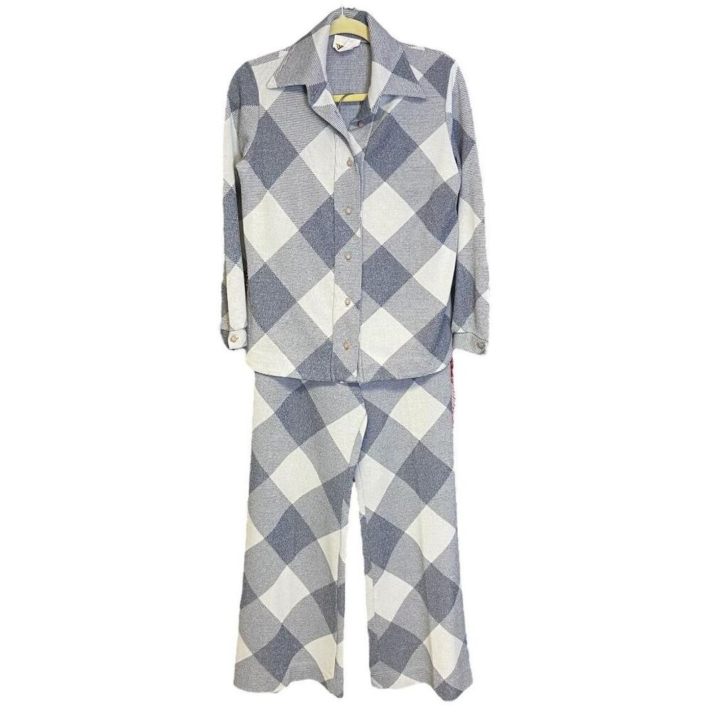 Vintage VII 70s geometric gray 3 piece set size 12